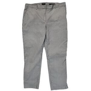Jones New York Ankle Pants Womens 14 Black White Gingham Academia Old Money Prep